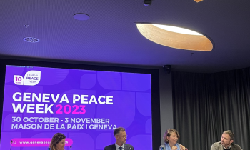 Florence Foster from QUNO Geneva participates at Geneva Peace Week 2023 panel