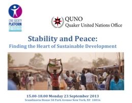 Stability and Peace